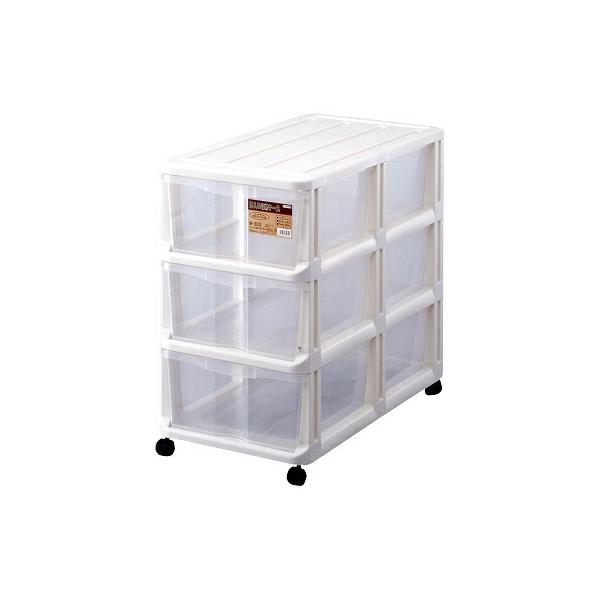 他サイト： チェスト 押入れ収納ケース 引き出し 3段 （ 幅37×奥行70×高さ62.5cm プラスチック 収納 衣装ケース キャスター付き 日本製 クローゼット 大容量 ）の商品画像
