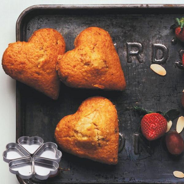 ケーキ型 ミニ 焼き型 ハート型 5P スチール製 アルミメッキ タイガー