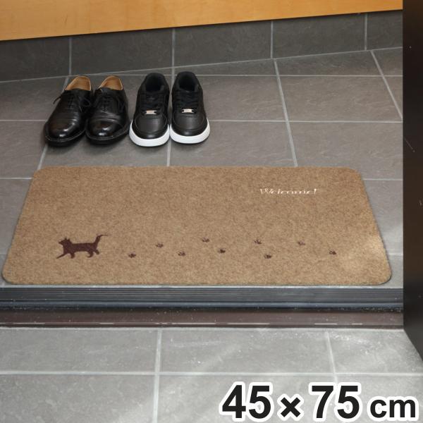 玄関マット 屋外兼用 45x75cm 厚さ0.3cm キャット （ エントランスマット 屋外マット 玄関用マット 水洗い可能 滑り止め加工 屋内外 室内 室外 室内外 ）