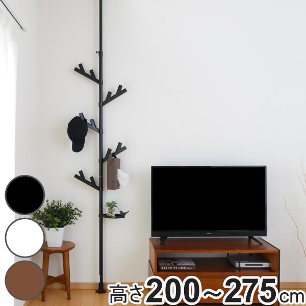 サイズ/約幅43×奥行43×高さ200〜275cm重量/約2kg内容量/1台付属品：フック5本、トレイ（鳥付き）1個材質/スチール、樹脂コーティング（ブラウン、ブラック）、塗装仕上げ（ホワイト）、ABS樹脂、合成ゴム種類/ブラウン、ホワイト...