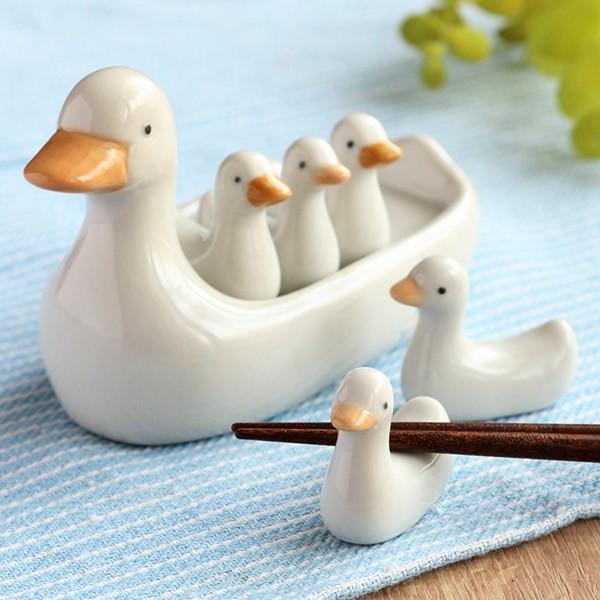 箸置き アヒル 5客セット おもしろ かわいい 磁器 日本製 箸置き アヒル 5客セット おもしろ かわいい 磁器 日本製