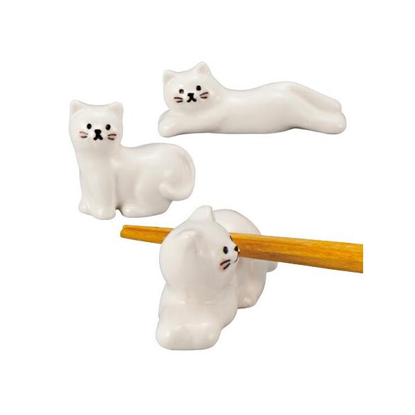 しろねこ　3点セット 箸置き しろねこ 3個セット （ 箸おき はしおき カトラリー