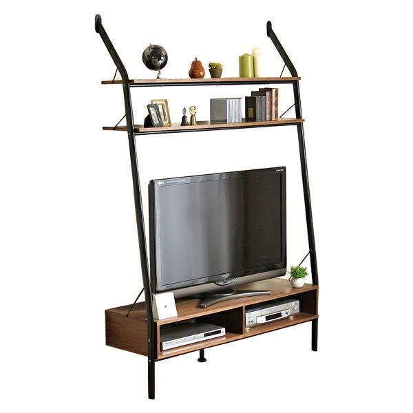 テレビ台 北欧風 壁掛けスタンド 幅124cm ウォールナット調 （ AV