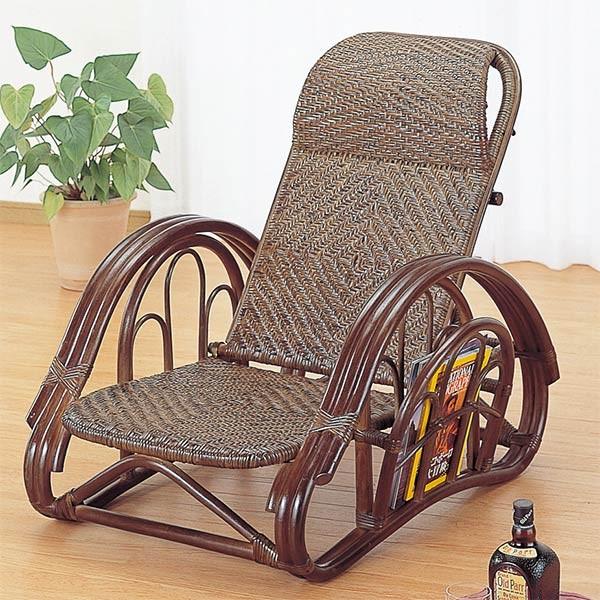 ラタン リクライニングチェア 座椅子 ラタン リクライニングチェア ロータイプ 籐家具 座面高23cm