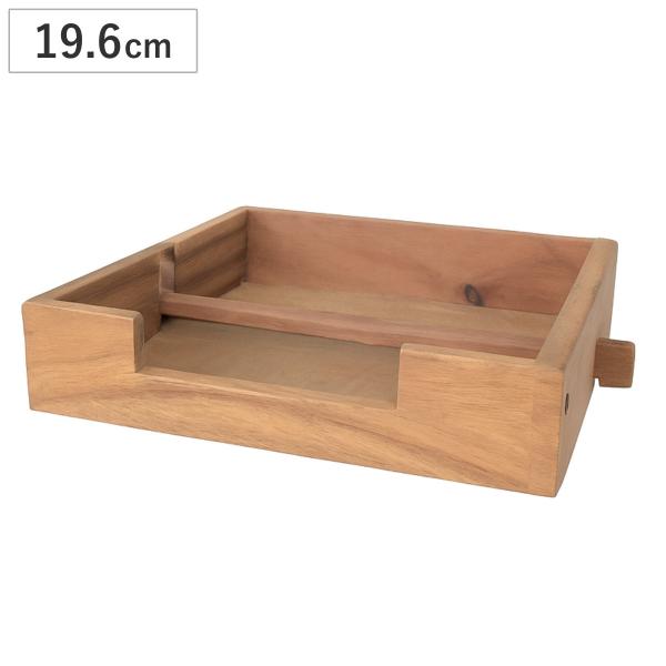 サイズ/約幅19.6×奥行19.6×高さ4.4cm●レトロで可愛い雰囲気のペーパーナプキントレー●ナチュラルなデザインで空間をおしゃれに演出します。●木の温もりが感じられる北欧テイストの雰囲気です。●カフェ・ベーカリー・飲食店の内装備品とし...