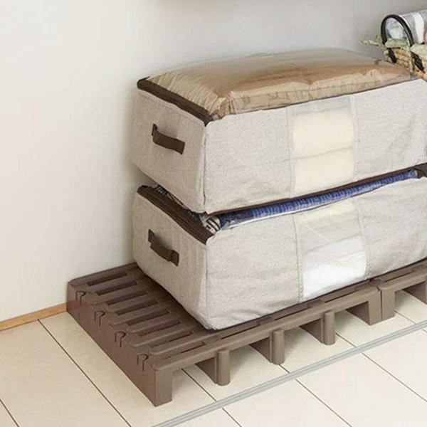 サイズ/約幅51.7×奥行51.6×高さ7.1cm内容量/1台材質/ポリプロピレン、ポリエチレン生産国/日本製耐荷重/約120kg●高床式でお掃除しやすい●連結できる●フラットになる●押入れ・クローゼットで●ベランダで●すのこベッドとして●...