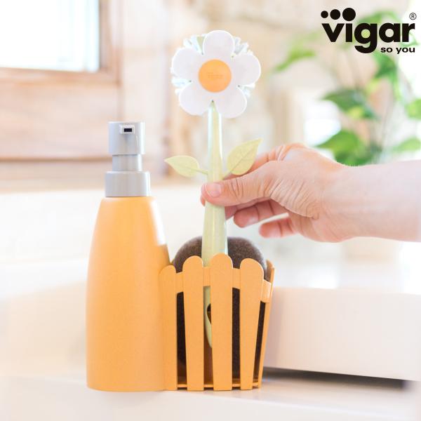 サイズ/約幅14×奥行7×高さ26cmスポンジラック部分：高さ 1.5cm内容量/1セット（ディッシュブラシ、スポンジ、ディスペンサー付きスポンジラック）材質/ディッシュブラシ、スポンジラック：ライスハスクレジン、ポリプロピレン、ポリオレフ...