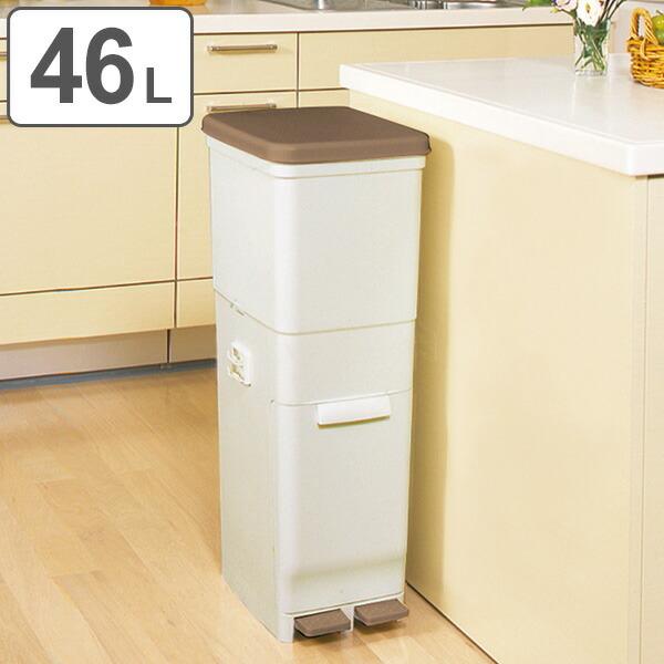 □在庫限り・入荷なし□ ゴミ箱 分別 ふた付き カラーツインペダル 46L