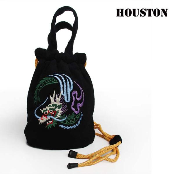 HOUSTON ヒューストン ミニパイル 刺繍エフェクトバッグ ミリタリーバッグ ショルダーバッグ メンズ レディース 刺繍 龍