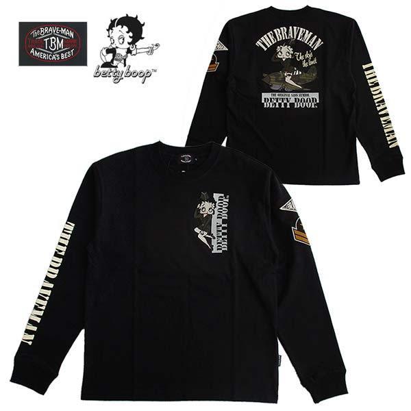 The BRAVE-MAN　ブレイブマン　ベティーブープ　ロンT☆刺繍ロゴ ベティーブープ Betty Boop メンズ 長袖Tシャツ ロンT The BRAVE