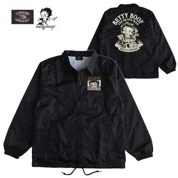 ベティーブープ Betty Boop コラボ The BRAVE-MAN ザ・ブレイブマン ナイロンコーチジャケット メンズ レディース  ブルゾン アウター キャラクター アメカジ 送料無料 ベティーブープ ナイロンコーチジャケット Betty Boop メンズ