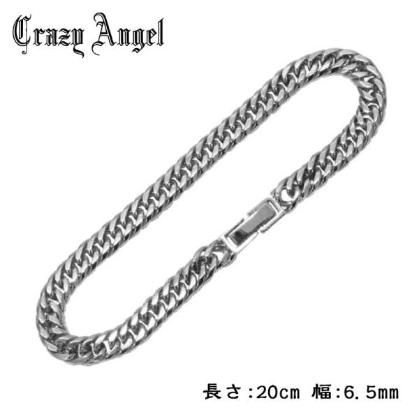 6面W喜平 ブレスレット ステンレス キヘイ 6.5mm/20cm クレイジーエンジェル Crazy Angel メンズアクセサリー