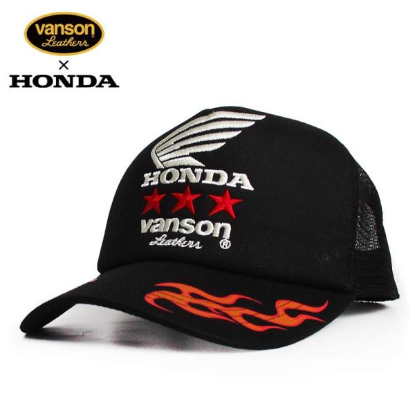VANSON バンソン HONDA ホンダ コラボ メッシュキャップ 帽子 メンズ レディース 刺繍