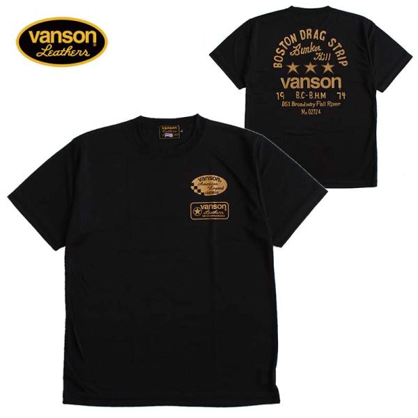 VANSON バンソン メンズ ドライ半袖Tシャツ 吸汗速乾 UVカット