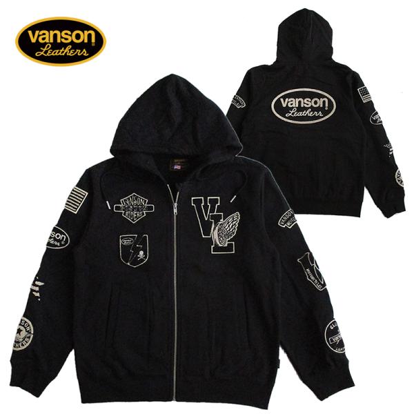 VANSON（バンソン） メンズ ZIPパーカー スウェット さがらワッペン