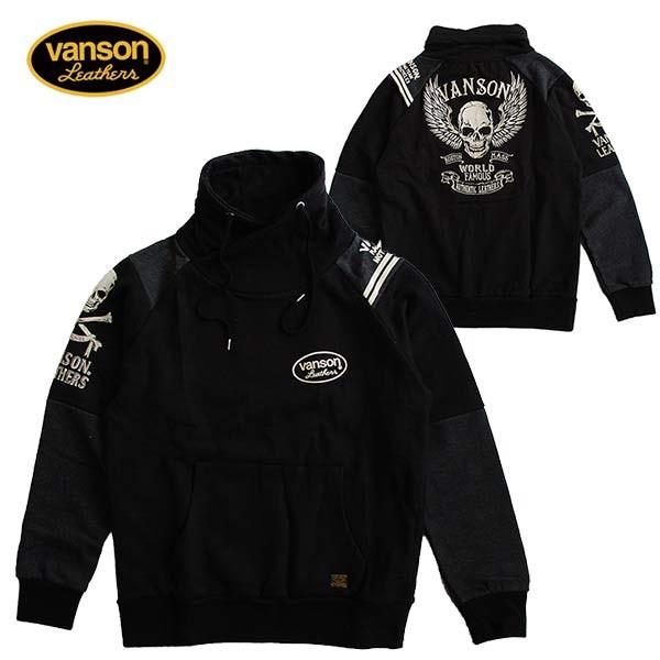 VANSON（バンソン） メンズ 変形ネック トレーナー スウェット スカル