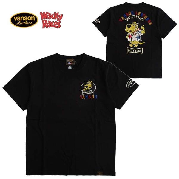 VANSON　バンソン × チキチキマシン猛レースコラボ 刺繍 半袖 Tシャツ VANSON × WACKYRACES バンソン チキチキマシン猛レースコラボ