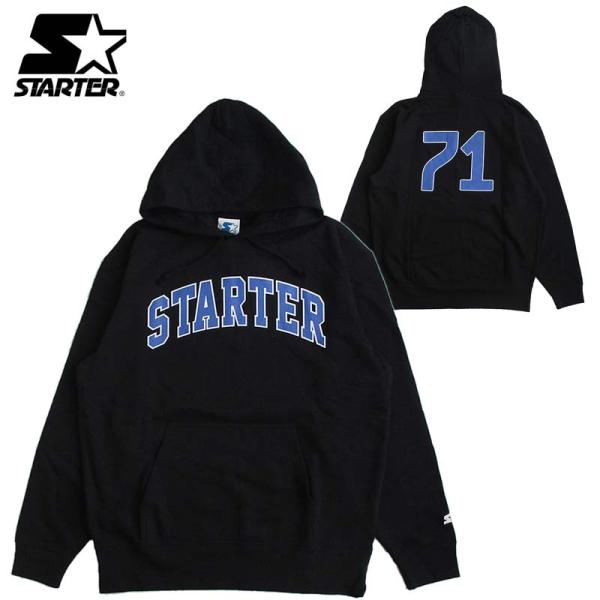 STARTER スターター プルオーバーパーカー スウェット カラー：BLACK メンズ レディース ユニセックス ロゴ STARTER（スターター） プルオーバーパーカー スウェット メンズ