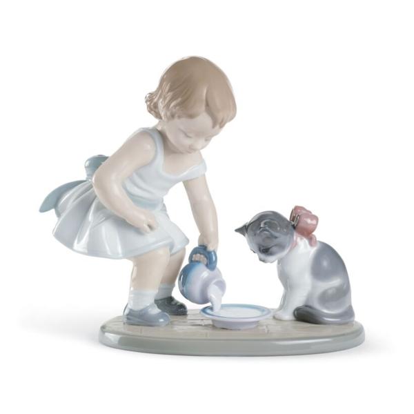 Lladro （リヤドロ） 猫 ネコ ねこ 動物 少女 女の子 子供