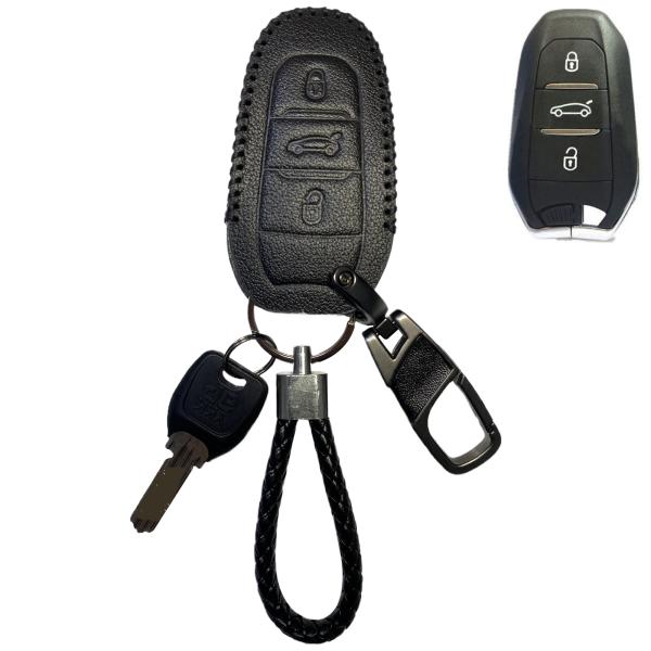 プジョー Peugeo 301 408 508 2008 シトロエン C4L - C3-XR - DS5LS - DS6 高級 レザー 本革 スマートキー ケース(citroen-02)
