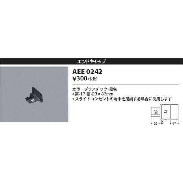 AEE0242 エンドキャップ スライドコンセント 黒色 ペンダント・スポットライト関連部品 :r40216002rh:エルネットショップ  !店 通販 