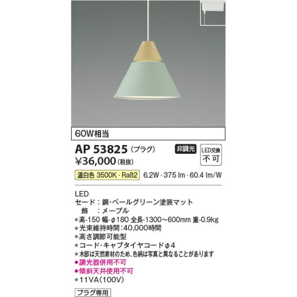 KOIZUMI（コイズミ） AP53825 ペンダントライト LED一体型 非調光 60W