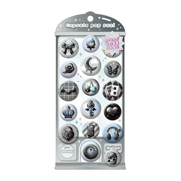 おーーーー@2点2400円均一 ラッピング対応 ステッカー CAPSULE POP SEAL カプセル くろいろぽっぷ
