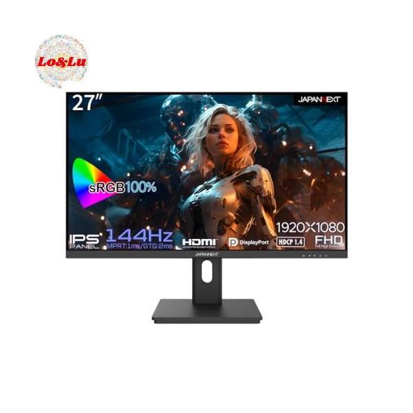 JAPANNEXT 27インチ FHD IPSパネル搭載144Hz対応ゲーミングモニター JN