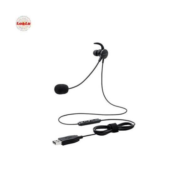 他サイト： エレコム ヘッドセット マイクアーム付 USB インナーイヤー 有線 片耳 ブラックの商品画像