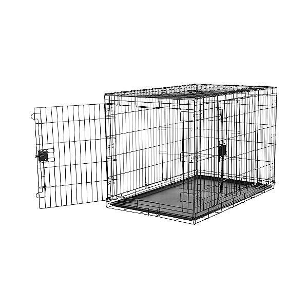 犬 ペットケージ 折りたたみ可能 トレー付き ダブルドア ケージ ベーシック ペットケージ 折りたたみ式 トレー付き ダブルドア