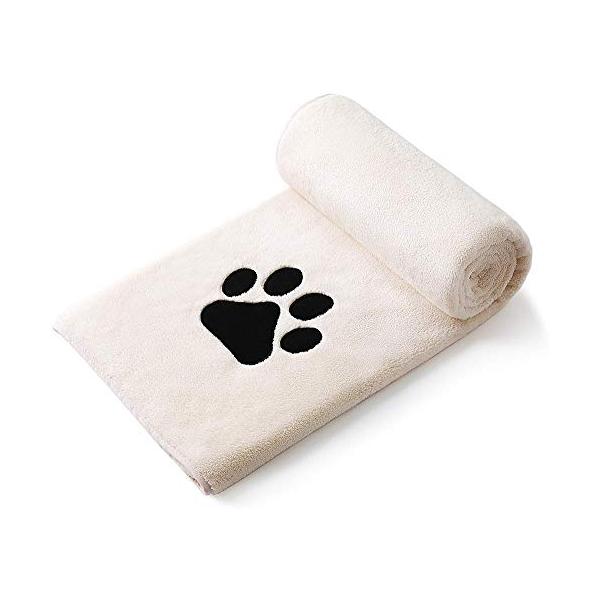 他サイト： Perco ペット用タオル 超吸水 厚手 マイクロファイバー 犬 猫 体拭き (75cmx127cm, ライトベージュ)の商品画像