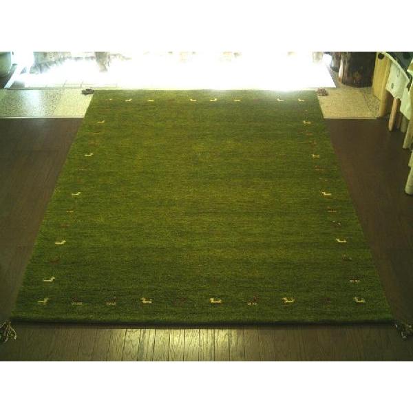 WOOL ウール 全厚最大20mm 緑芝生草色 インド手織りギャッベ 200 WOOL ウール 全厚最大20mm 緑芝生草色 インド手織りギャッベ 200