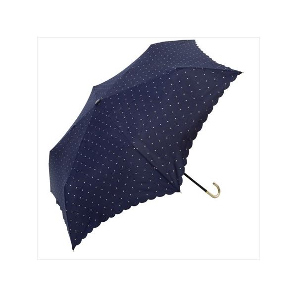 折りたたみ傘 ドットグリッターヒートカット  ミニ 50cm ネイビー 雨傘 BE-01612-NV｜ギフト包装可能