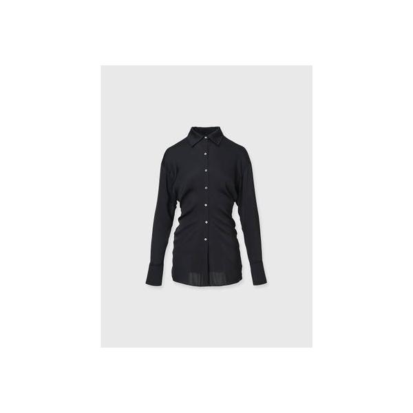 【新品】　アニュアンス　シルクドレープシャツ　IVORY Fサイズ アニュアンス anuans シルクドレープシャツ （IVORY） -靴