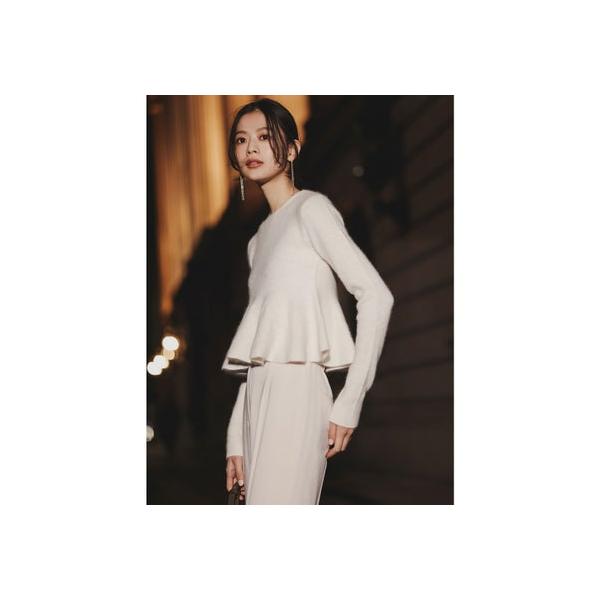 anuans（アニュアンス） ペプラムショートニットトップス （IVORY