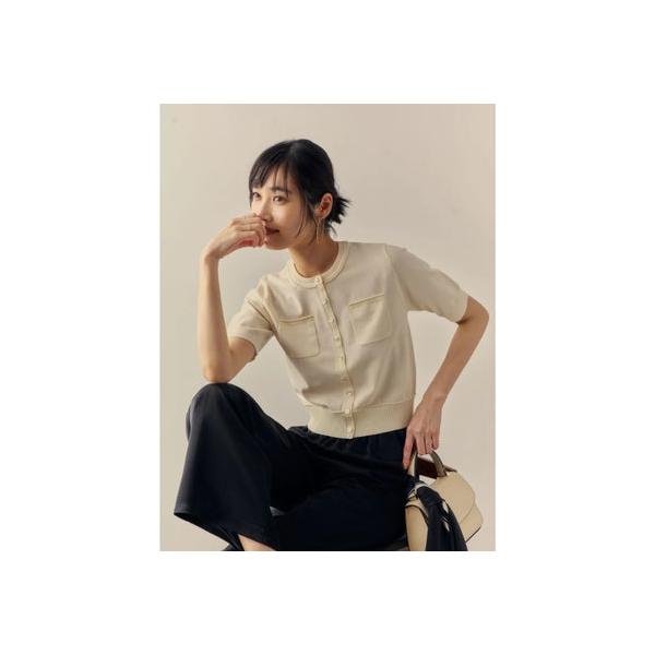 アニュアンス anuans パールコンパクトニットカーディガン （IVORY）