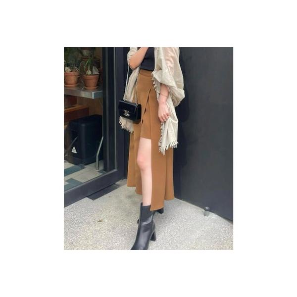 アニュアンス anuans アシンメトリーレイヤードスカート （CAMEL 