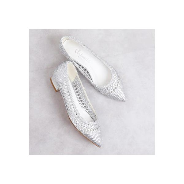 美品☆Artemis ダイアナ　メッシュ ポインテッドトゥフラットシューズ artemis by DIANA パンプス メッシュ ポインテッドトゥフラット