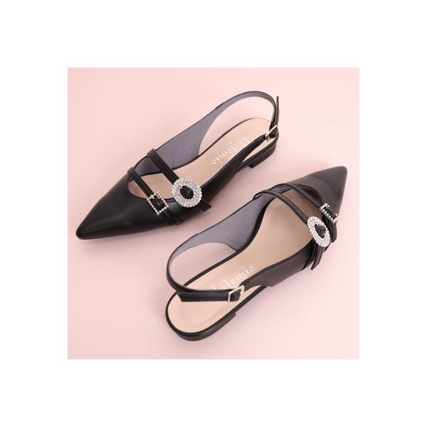 アルテミス by ダイアナ（artemis by DIANA）/ダブルストラップ　ジュエルバックルバックストラップフラットシューズ artemis by DIANA（アルテミス by ダイアナ） アルテミス バイ