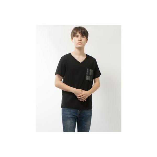 アズ as 高島ちぢみ綿100%日本製さらっと半袖Tシャツ （ブラック）