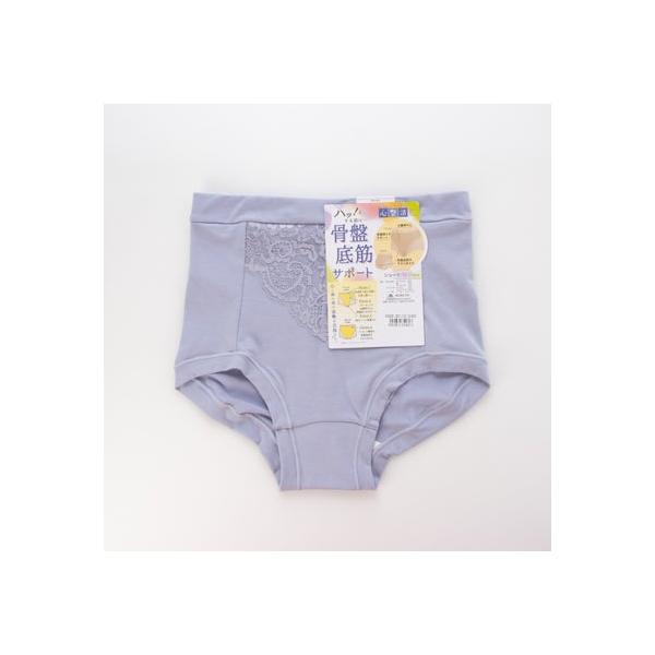 アズ as 骨盤底筋ケア 綿混 防水布付きレースショーツ （ブルーラベンダー）【交換・返品不可】