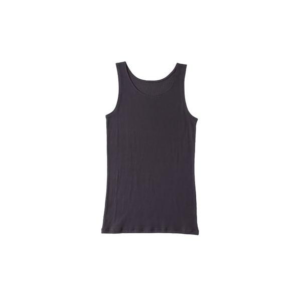 アズ as さらり綿100% 強撚綿使用 涼やかタンクトップ （チャコール）
