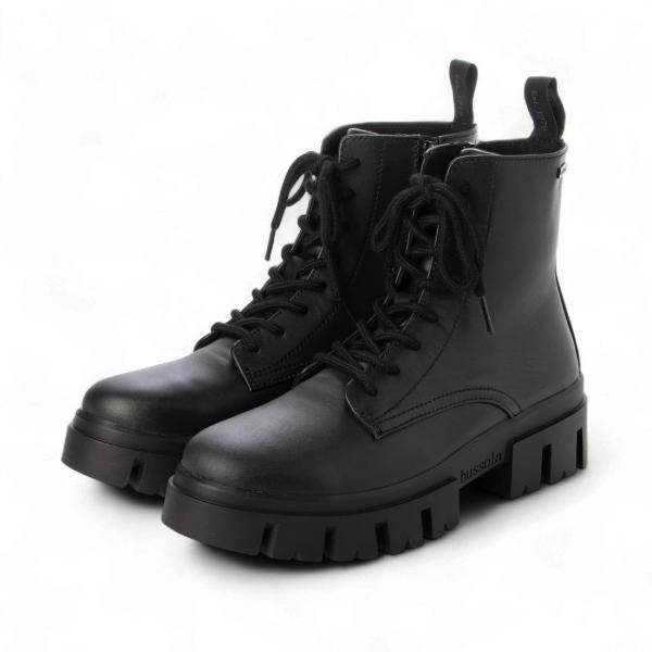 Bussola（ブソラ） 晴雨兼用厚底レースアップショートブーツ