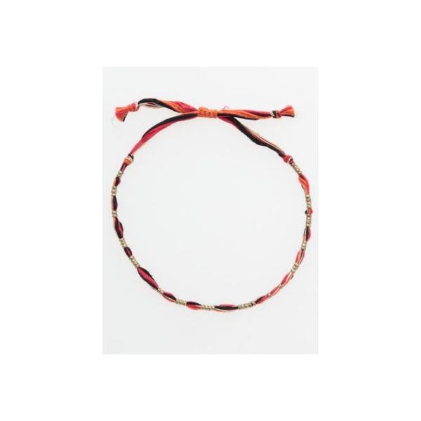 【チャイハネ】カラーコードアンクレット ブラック×レッド