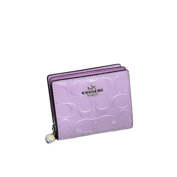 COACH コーチ　折り財布　ライトバイオレット　紫色 ハートチャーム COACH（コーチ） レザー ハート チャーム スナップ ウォレット