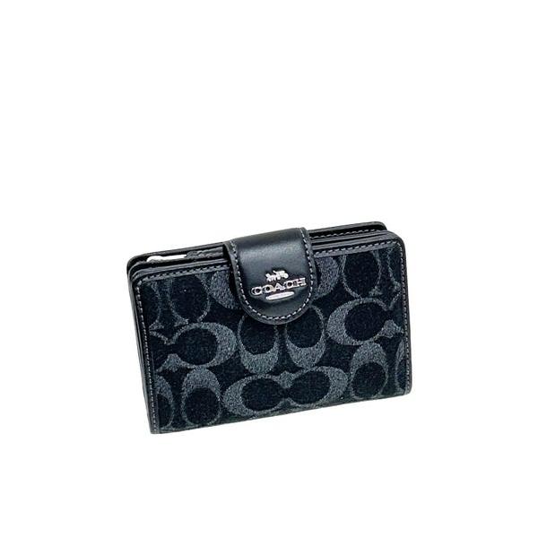 COACH（コーチ） シグネチャー デニム ミディアム コーナー ジップ