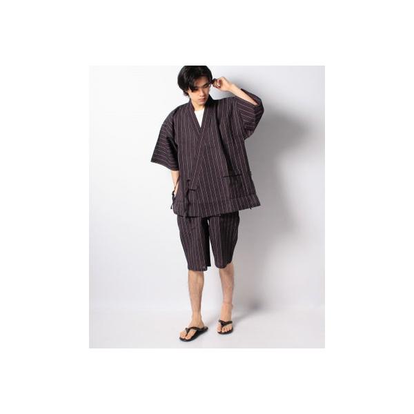 COMME CA MEN（コムサメン） ストライプ柄甚平 （エンジ） : ブランド