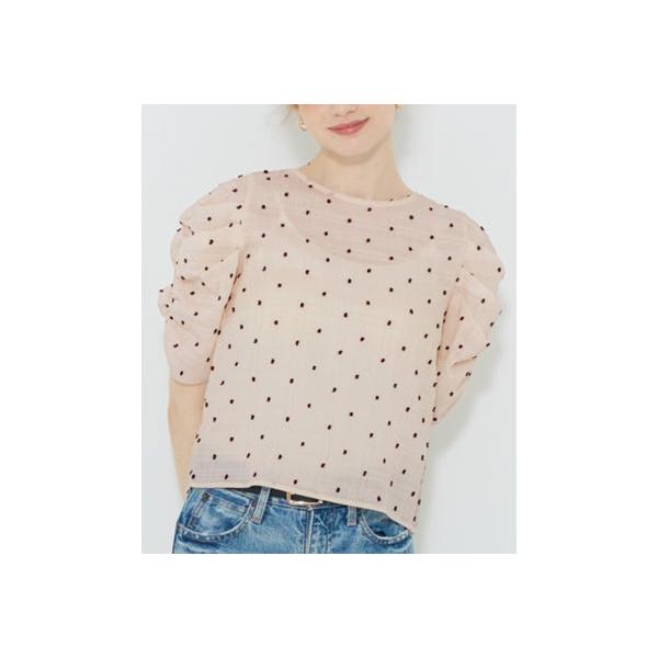 コカ coca【田中里奈様着用】 シアードット袖シャーリングトップス （Ivory）