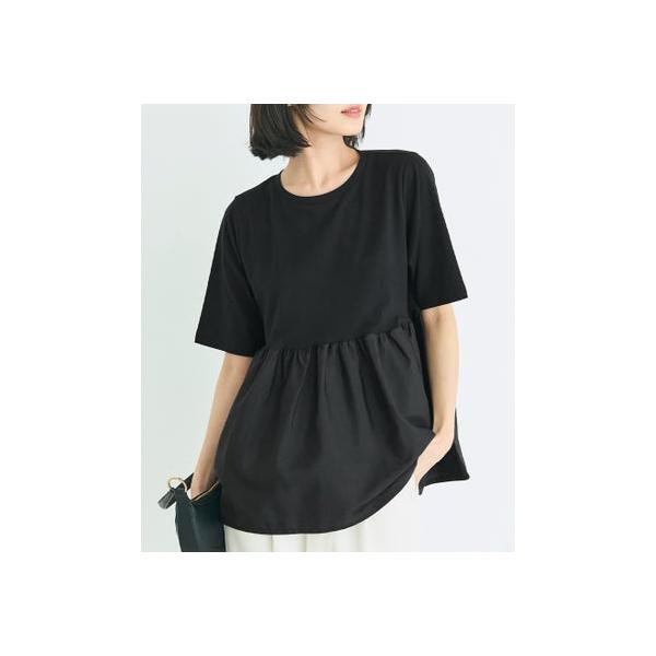 コカ coca クルーネックドッキングカットソー （Black）
