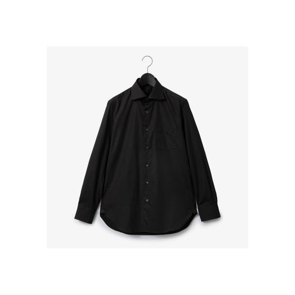 ダーバン D'URBANブラックブロードドレスシャツ（ワイドカラー）